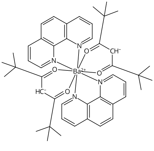 Bis(2,2,6,6-tetrametyl -3,5-heptanedionato)barium bis(phenanthroline) Chemical Structure